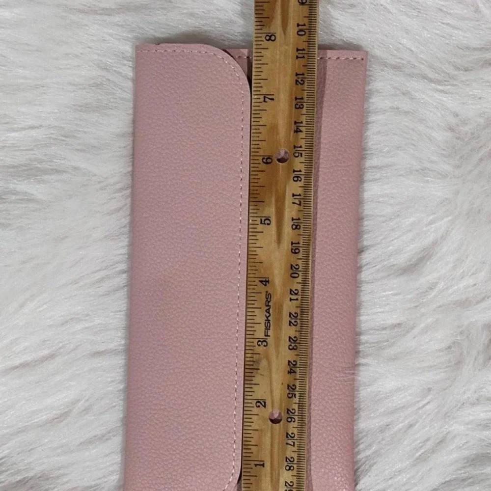 Blush Pink Minimalist Faux Leather Envelope Wallet